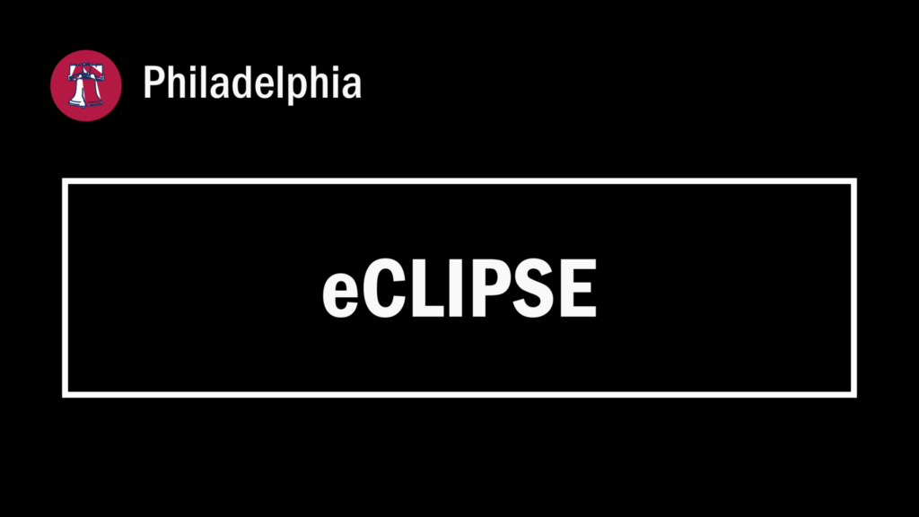 A cover of a page with the title "eCLIPSE" in Philadelphia (Pennsylvania, USA).