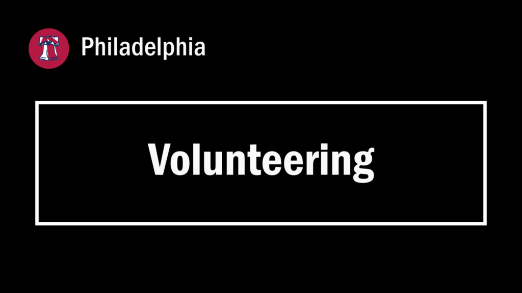 A featured image of a page with the title "Volunteering" in Philadelphia (Pennsylvania, USA).